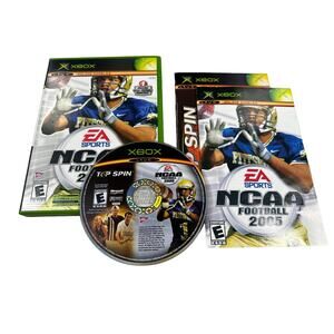NCAA Football 2005 / Top Spin Combo (Microsoft Xbox, 2004) Complete, Tested